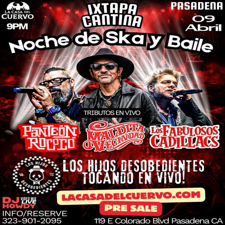 Event - Los Fabulosos Cadillacs, Panteon Rococo, La Maldita Vecindad Tributo en Vivo En Pasadena - Pasadena, CA - jue, 9 de abril de 2026} | concert tickets