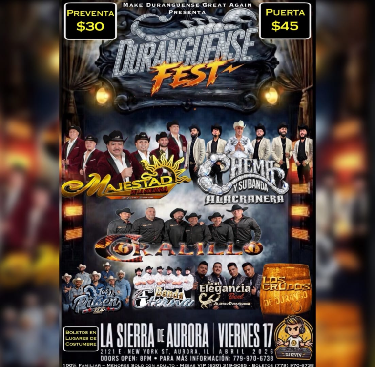 Event - Duranguense Fest - Aurora, IL - vie, 17 de abril de 2026} | concert tickets