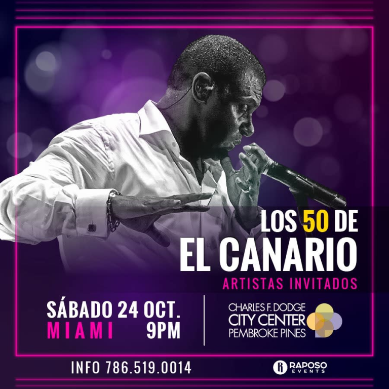 Event - LOS 50 DE EL CANARIO - MIAMI - Pembroke Pines, FL - sáb, 24 de octubre de 2026} | concert tickets