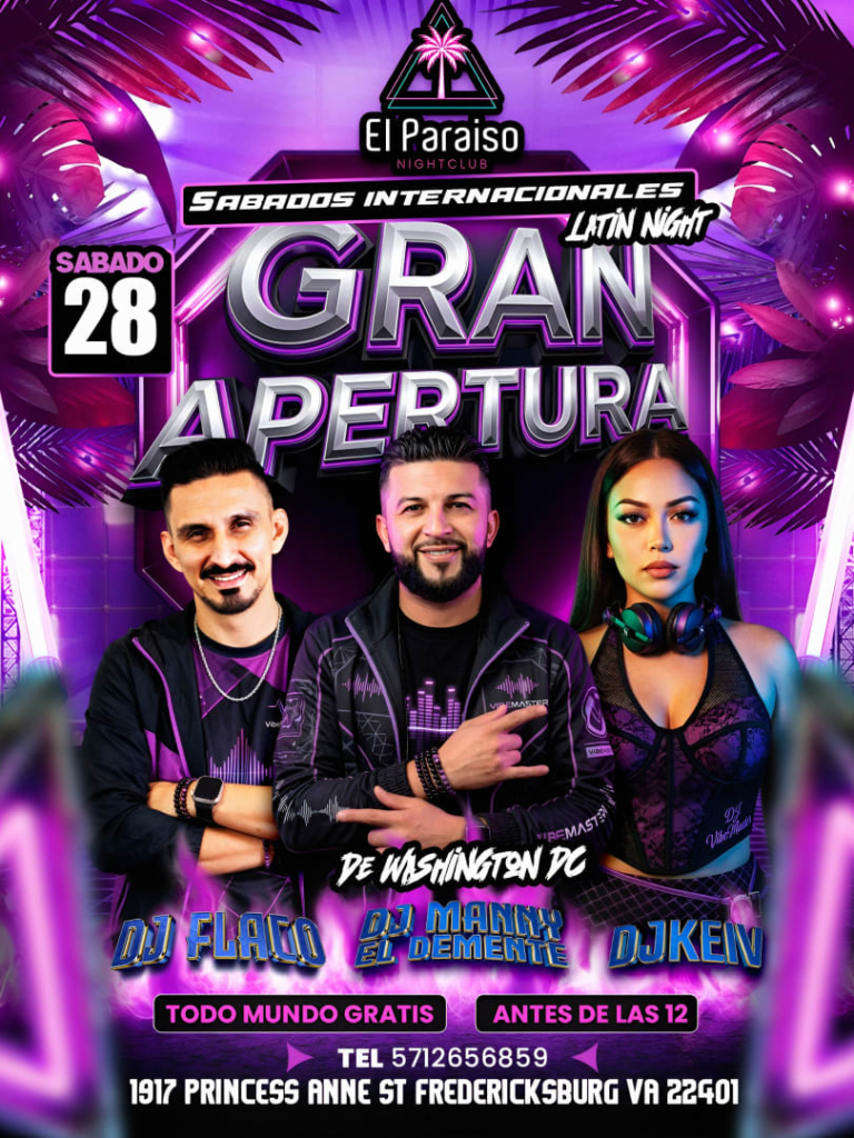 Event - El paraiso grand opening  - Fredericksburg, VA - Sat, March 28, 2026} | concert tickets
