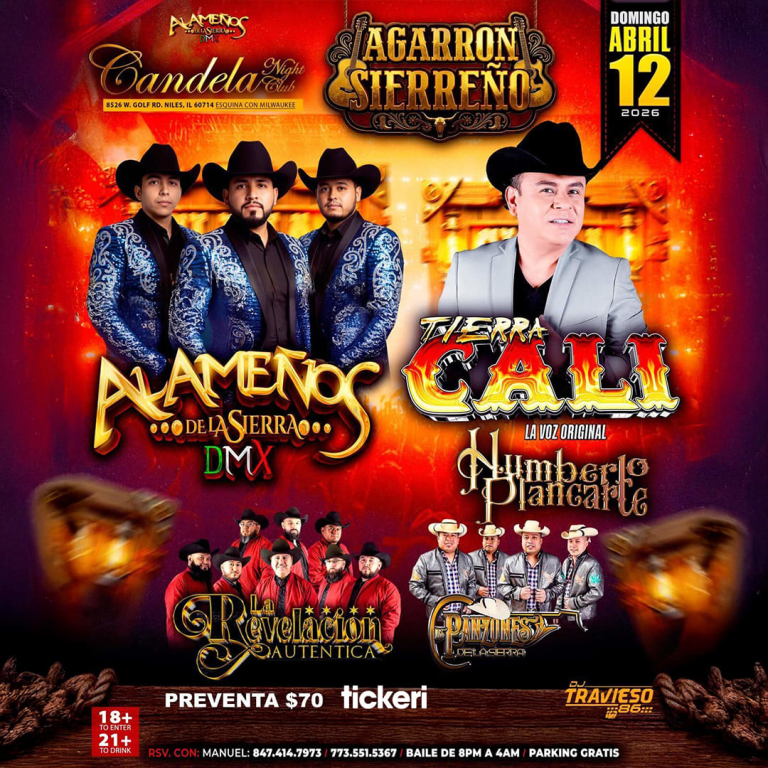 Event - Agarron Sierreño en Candela Night Club - Niles, IL - dom, 12 de abril de 2026} | concert tickets
