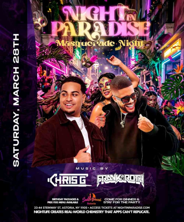 Event - Night in Paradise Masquerade Night – NYC’s Ultimate Saturday Party - Astoria, New York - March 28, 2026 | concert tickets