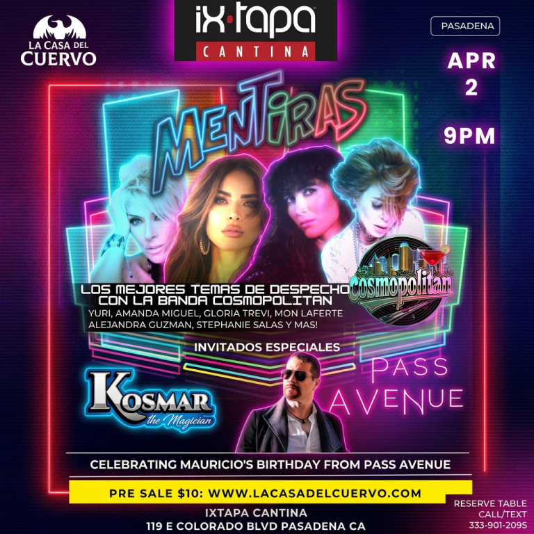 Event - Noche de Despecho En Vivo Con Cosmopolitan y Pass Avenue En Pasadena - Pasadena, California - April 2, 2026 | concert tickets
