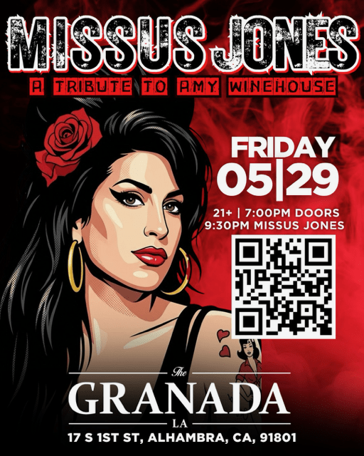 Event - Amy Winehouse Tribute feat. Missus Jones - Alhambra, CA - Fri, May 29, 2026} | concert tickets