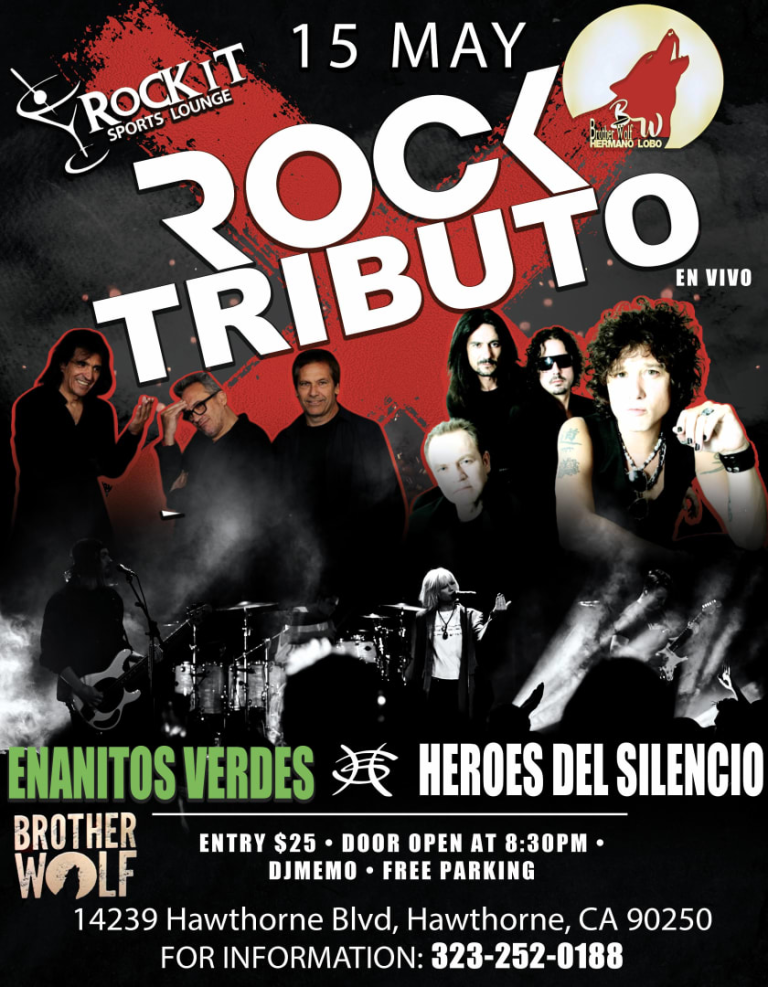 Event - ROCK TRIBUTE ENANITOS VERDES Y HEROES DEL SILENCIO  - Hawthorne, California - May 15, 2026 | concert tickets