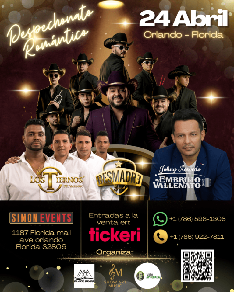 Event - Despechonato Romántico - Orlando Fl - Embrujo vallenato, los tiernos del vallenato y el Desmadre band  - Orlando, FL - Fri, April 24, 2026} | concert tickets