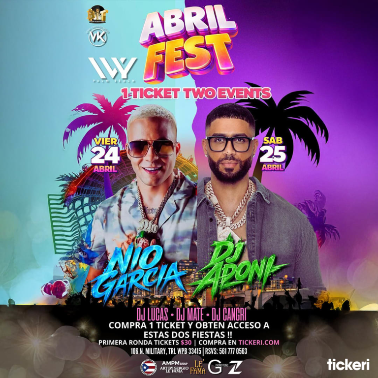 Event - Abril Fest con Nio Garcia & Dj Adoni - West Palm Beach, Florida - April 24, 2026 | concert tickets