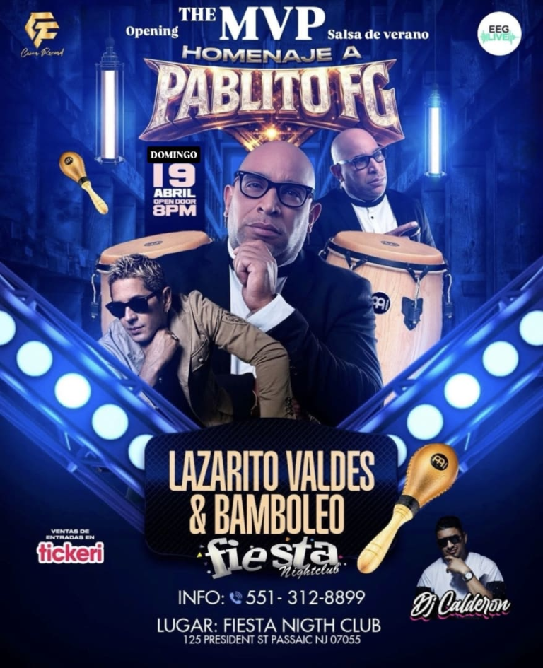 Event - LAZARITO VALDES & BAMBOLEO NEW JERSEY - Passaic, New Jersey - 19 de abril de 2026 | concert tickets