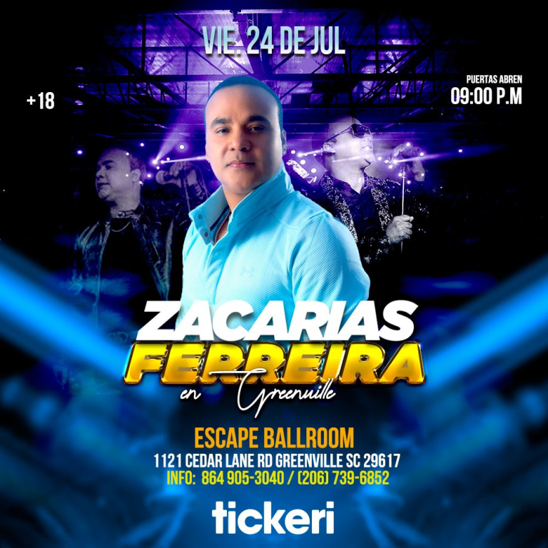 Event - Zacarias Ferreira  en Greenville - Greenville, South Carolina - July 24, 2026 | concert tickets