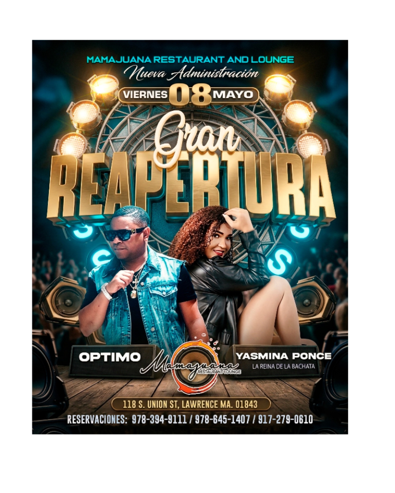 Event - OPTIMNO Y JASMINA en Mamajuana Lawrence Mayo 08 - Lawrence, Massachusetts - 8 de mayo de 2026 | concert tickets