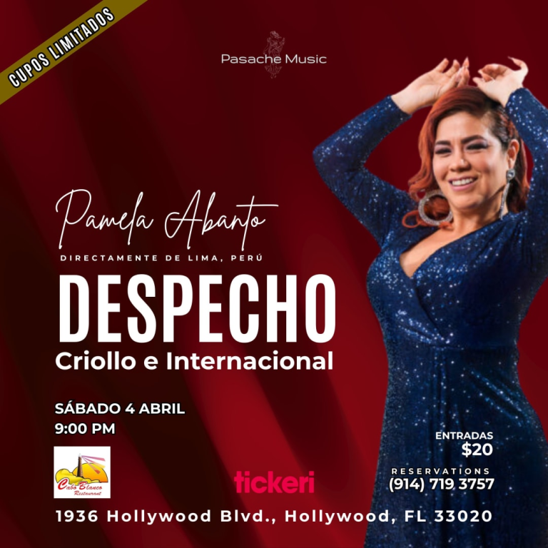 Event - DESPECHO Criollo e Internacional con Pamela Abanto - Hollywood, Florida - April 4, 2026 | concert tickets