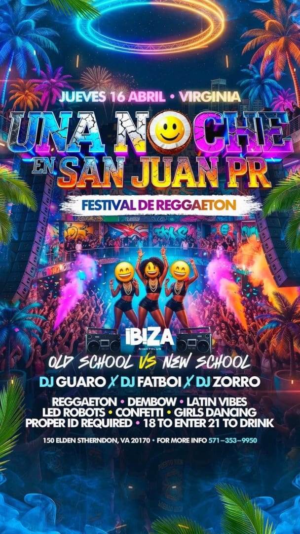 Event - Una noche en San Juan PR en Ibiza de Herndon Va  - Herndon, Virginia - April 16, 2026 | concert tickets