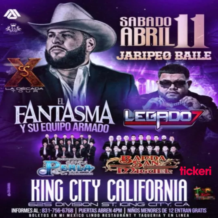 Event - El Fantasma , Legado 7 y Mas  - King City, CA - sáb, 11 de abril de 2026} | concert tickets