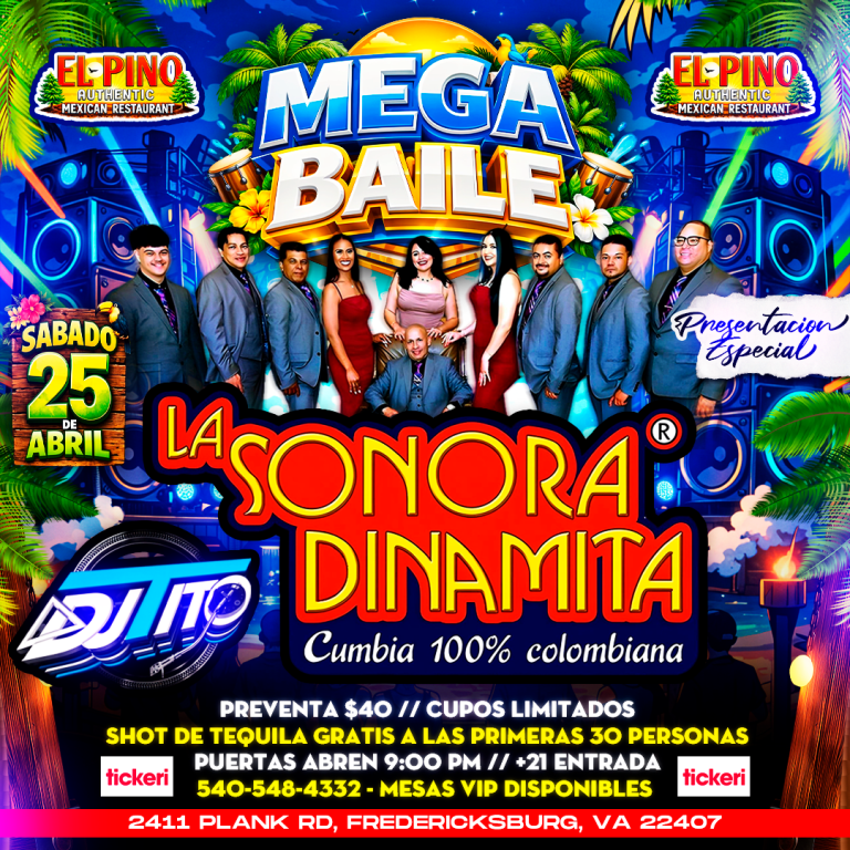 Event - La Sonora Dinamita en el Pino Mexican Restaurant  - Fredericksburg, Virginia - 25 de abril de 2026 | concert tickets