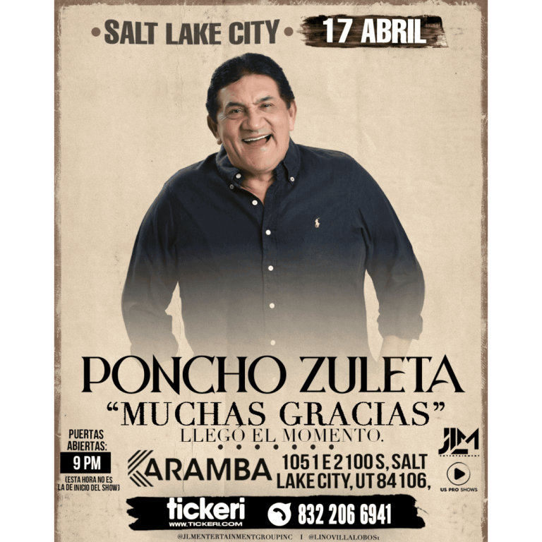 Event - Poncho Zuleta en Salt Lake City (Utah) - Salt Lake City, Utah - April 17, 2026 | concert tickets