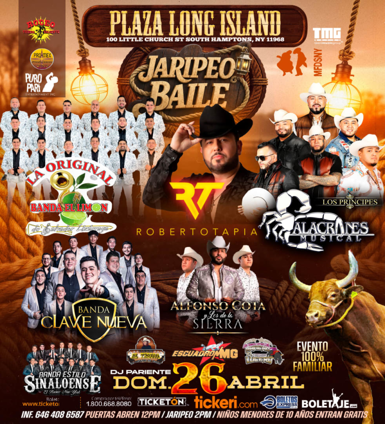 Event - JARIPEO BAILE | LA ORIGINAL BANDA EL LIMON, ROBERTO TAPIA, ALACRANES Y MAS! - Southampton, New York - April 26, 2026 | concert tickets