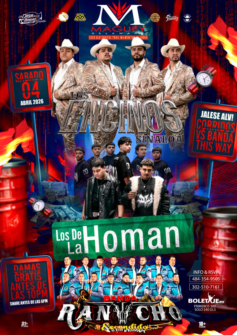 Event - LOS DE LA HOMAN ENCINOS DE SINALOA - Wilmington, Delaware - April 4, 2026 | concert tickets