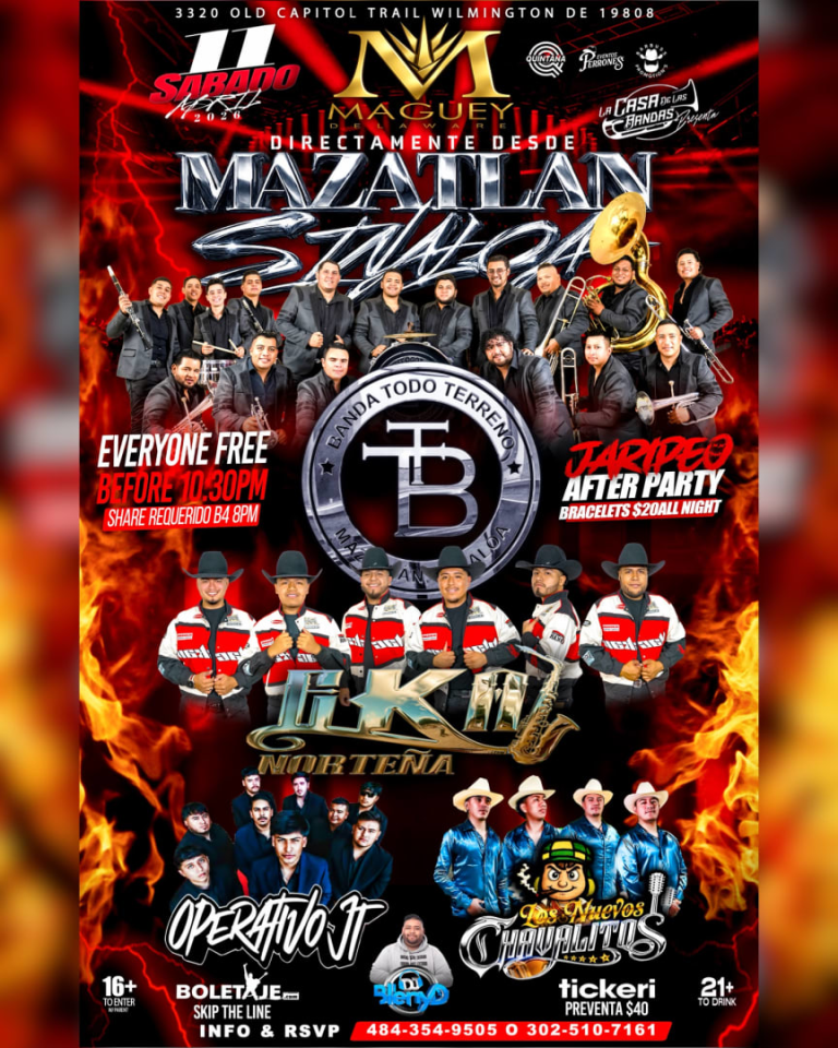 Event - BANDA TODO TERRENO EKA NORTEÑA OPERATIVO JT Y CHAVALITOS - Wilmington, DE - sáb, 11 de abril de 2026} | concert tickets