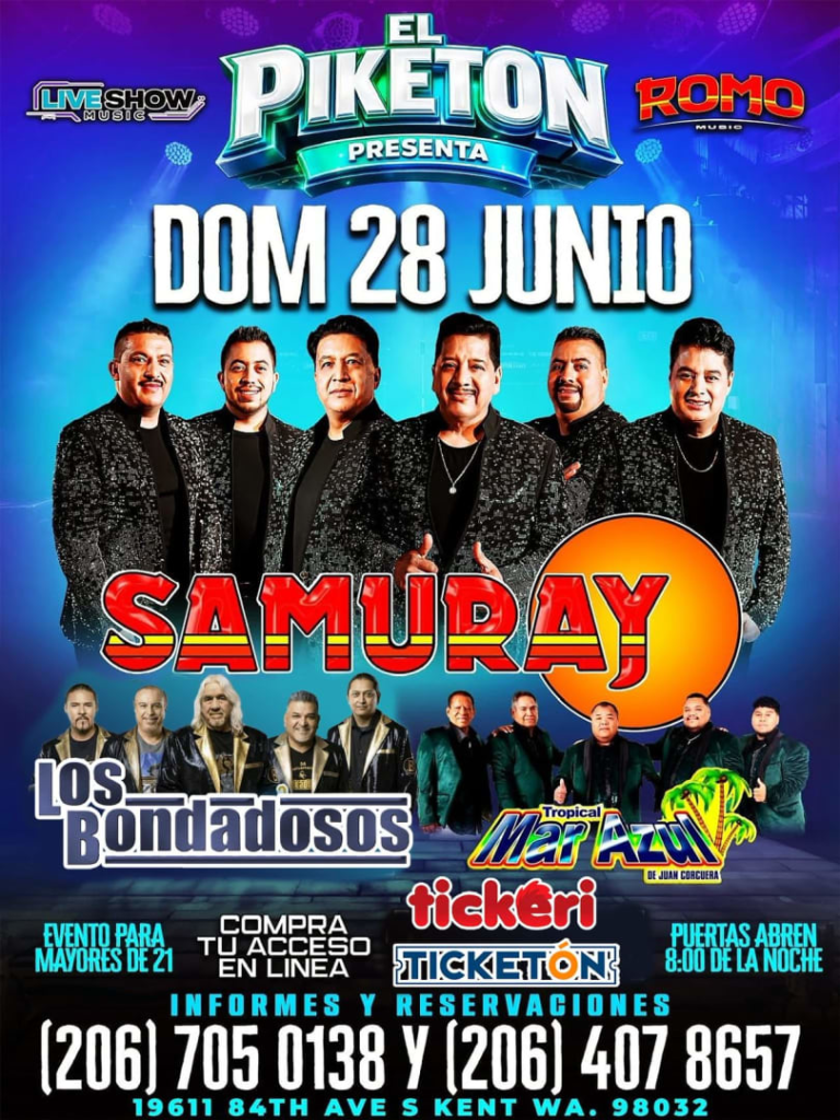 Event - SAMURAY BONDADOSOS MAR AZUL FANTASMAS  - Kent, Washington - June 28, 2026 | concert tickets