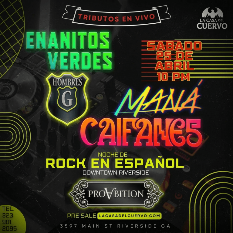 Event - Caifanes, Mana, Enanitos Verdes, Hombres G Tributos En Vivo En Riverside - Riverside, California - April 25, 2026 | concert tickets