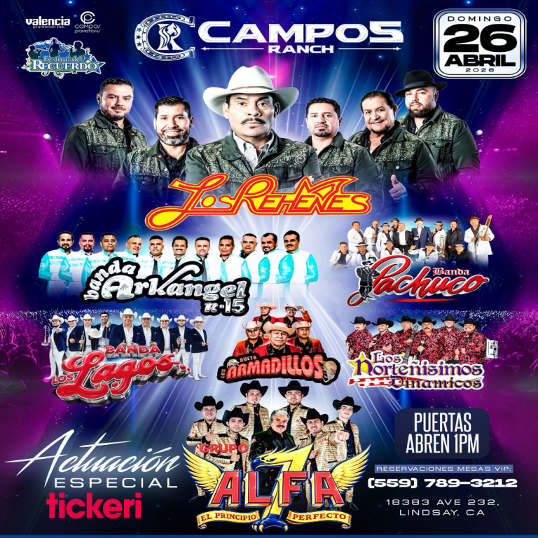 Event - Los Rehenes & Alfa 7 y Mucho Mas - Lindsay, California - April 26, 2026 | concert tickets