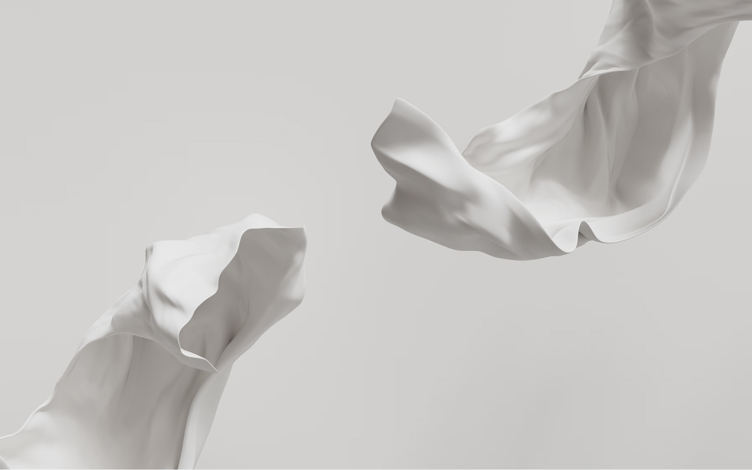 White fabric suspended in the air