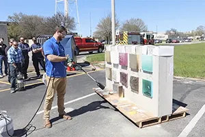 Flame Testing Building Material