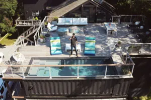 Shipping Container Pool and Hot Tub on a ROOF!!!