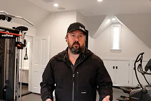 NEW HOME GYM & STEAM ROOM, PREVIOUSLY A GARAGE