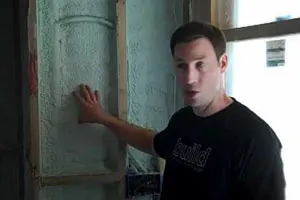 Hybrid Insulation - 1" of Closed Cell Foam topped with Cellulose in a 2x4 wall