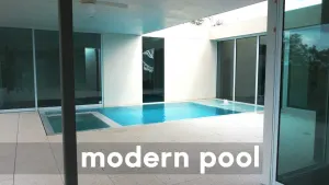An Outdoor Modern Pool in the middle of a house - ITS BEAUTIFUL