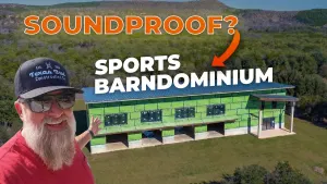  Soundproofing and Upgraded Pocket Doors Inside Our Massive Sports Barndominium 