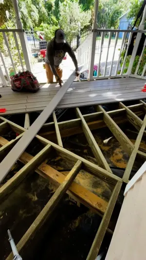 Final Deck Covering Begins After Careful Preparation