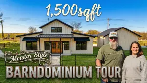  1500sqft Monitor Style Barndominium Home Tour | Texas Best Construction 