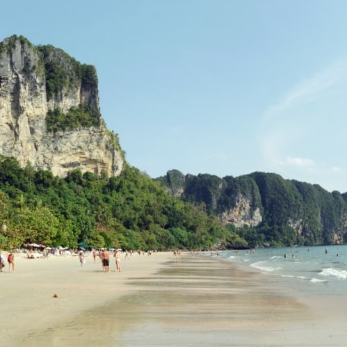 Ao Nang (Thai: อ่าวนาง) is a small resort town and