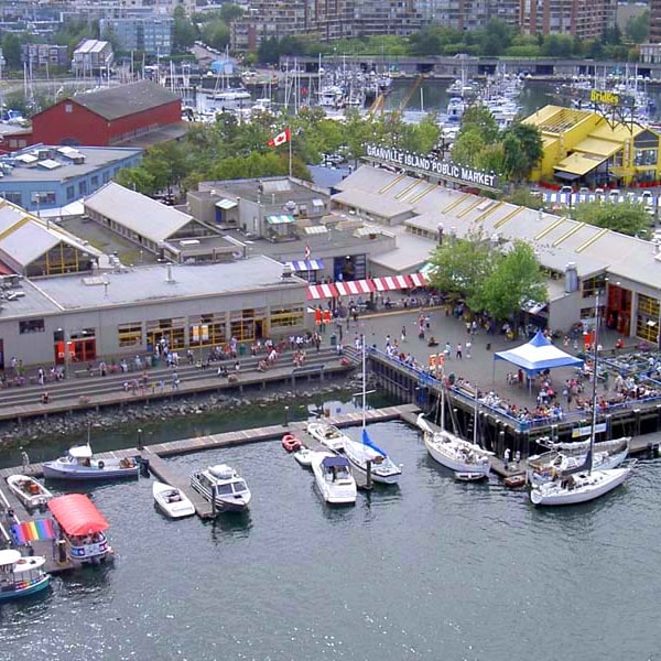 Granville Island provides amenities such as a larg