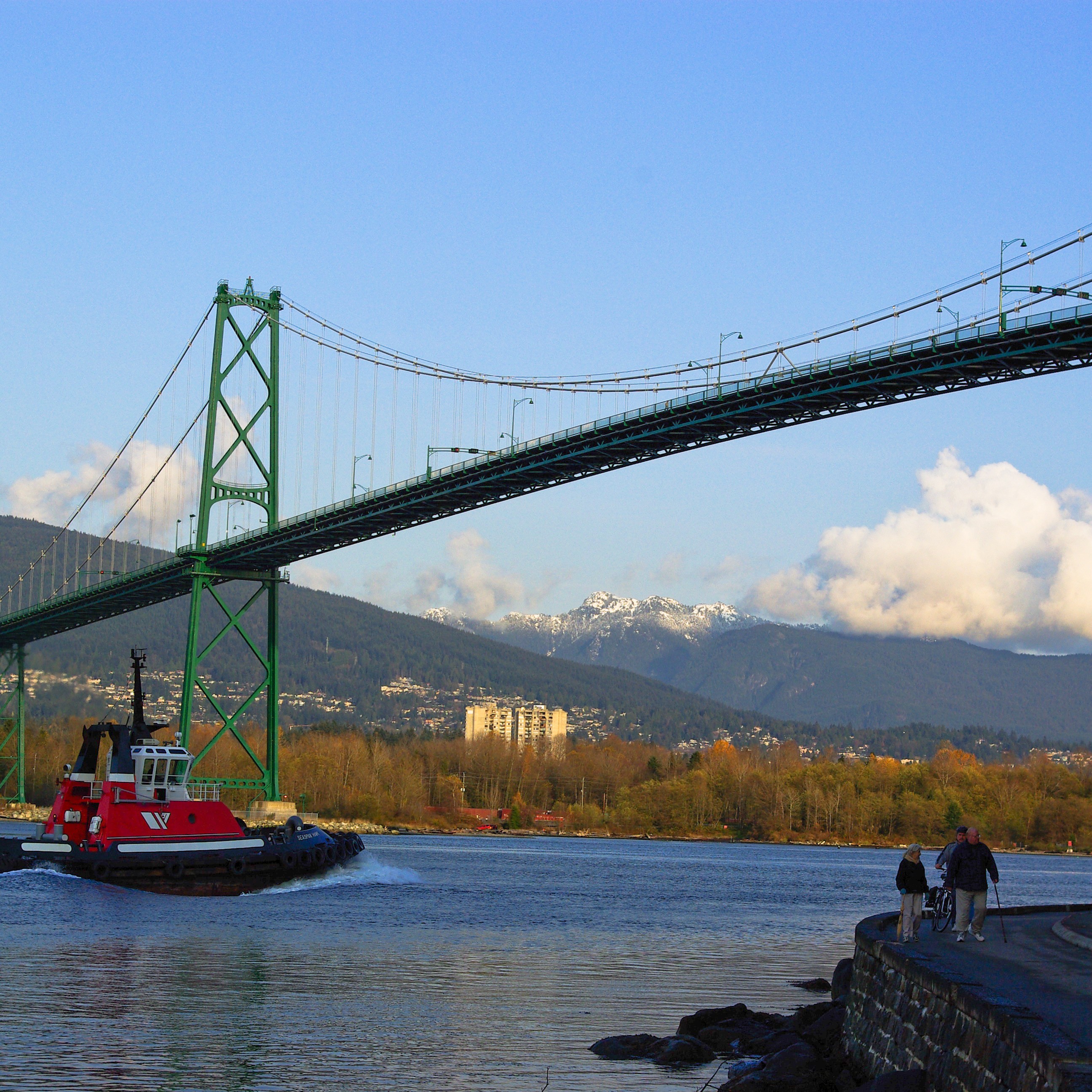 The Lions Gate Bridge, opened in 1938, officially 