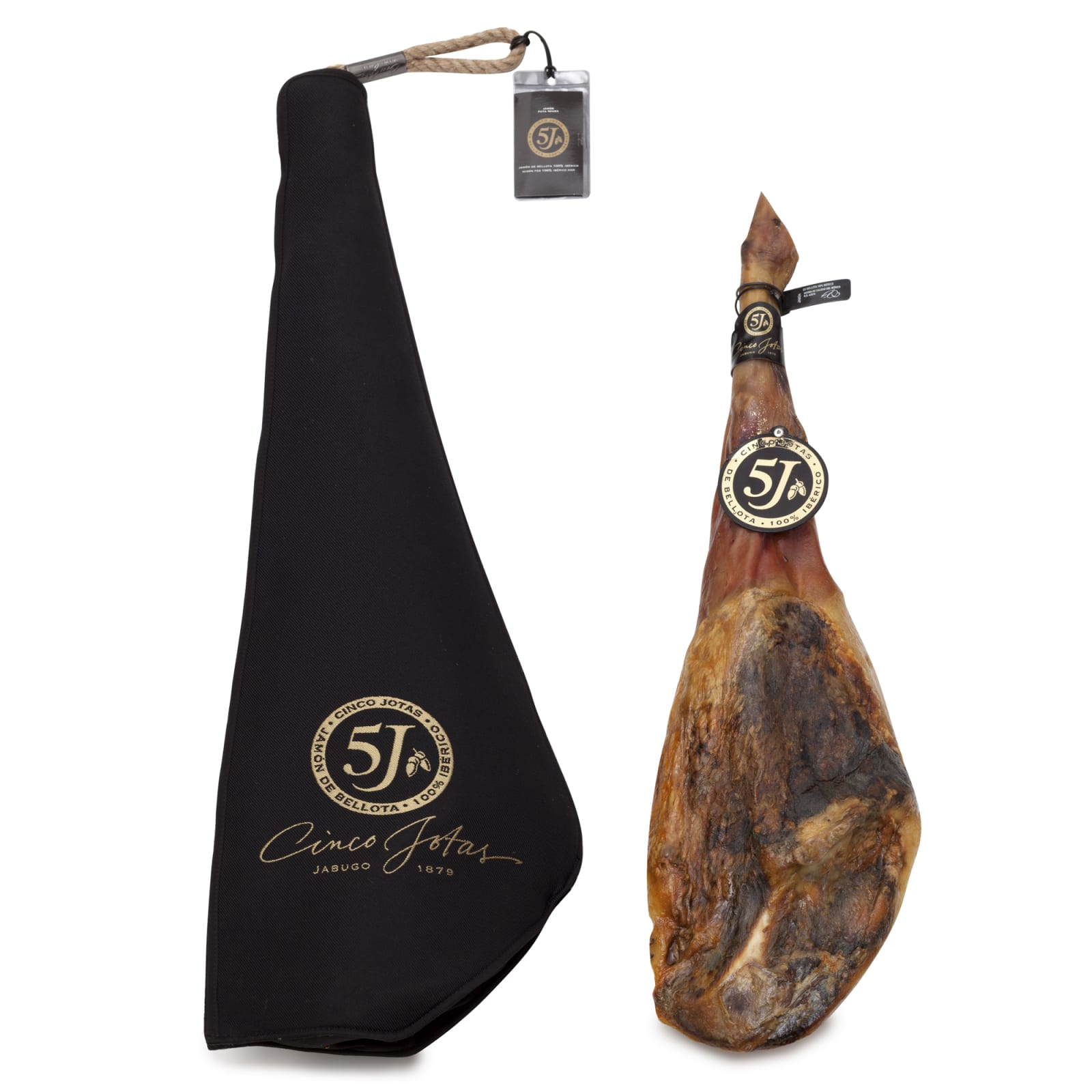 Jamón Pata Negra 100% Iberico de Bellota tagliato a mano. Busta sottov –