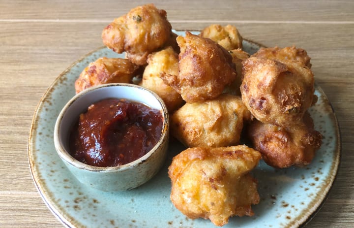 Ibérico Ham & Manchego Fritters with Membrillo Dipping Sauce Recipe