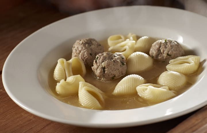 Catalonian Shell Pasta & Meatball Soup Recipe