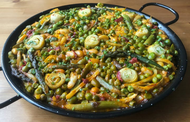 Spring Vegetable Paella Recipe