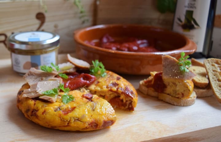 Tortilla Española with Tuna and Roasted Peppers Recipe