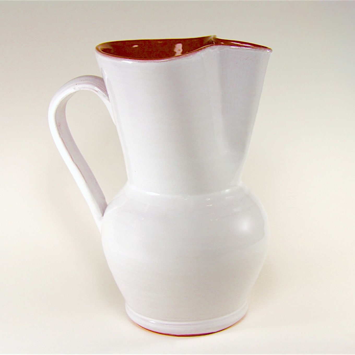 Contemporary Studio Pottery Glazed Terra Cotta Sangria Pitcher