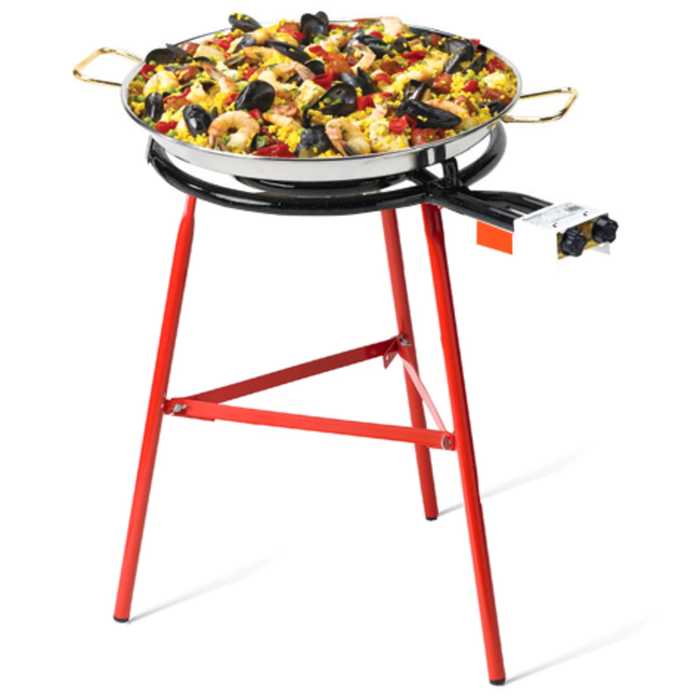 36cm Polished Paella Pan + 30cm 2Ring Gas Burner Complete Set +PAELLA GIFT
