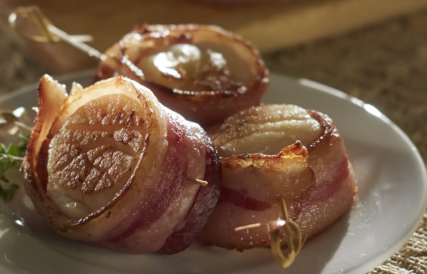 YARN, These bacon-wrapped scallops, phenomenal.