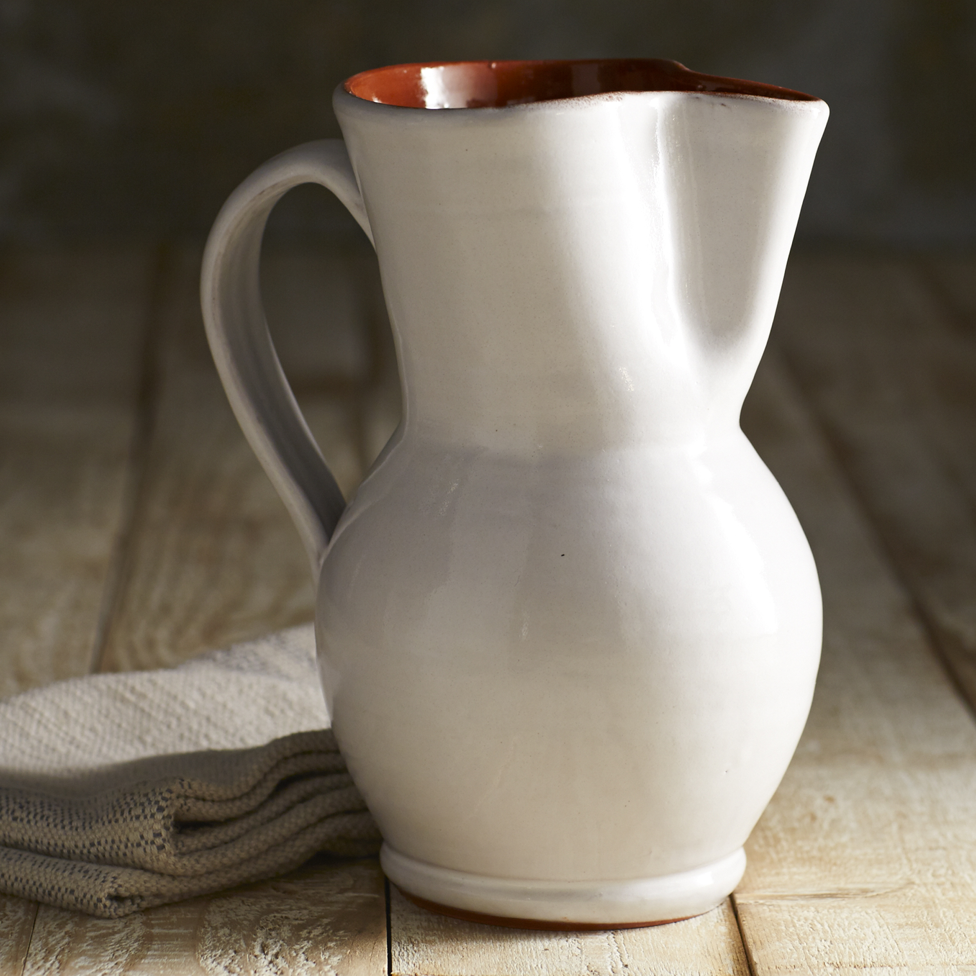 Contemporary Studio Pottery Glazed Terra Cotta Sangria Pitcher