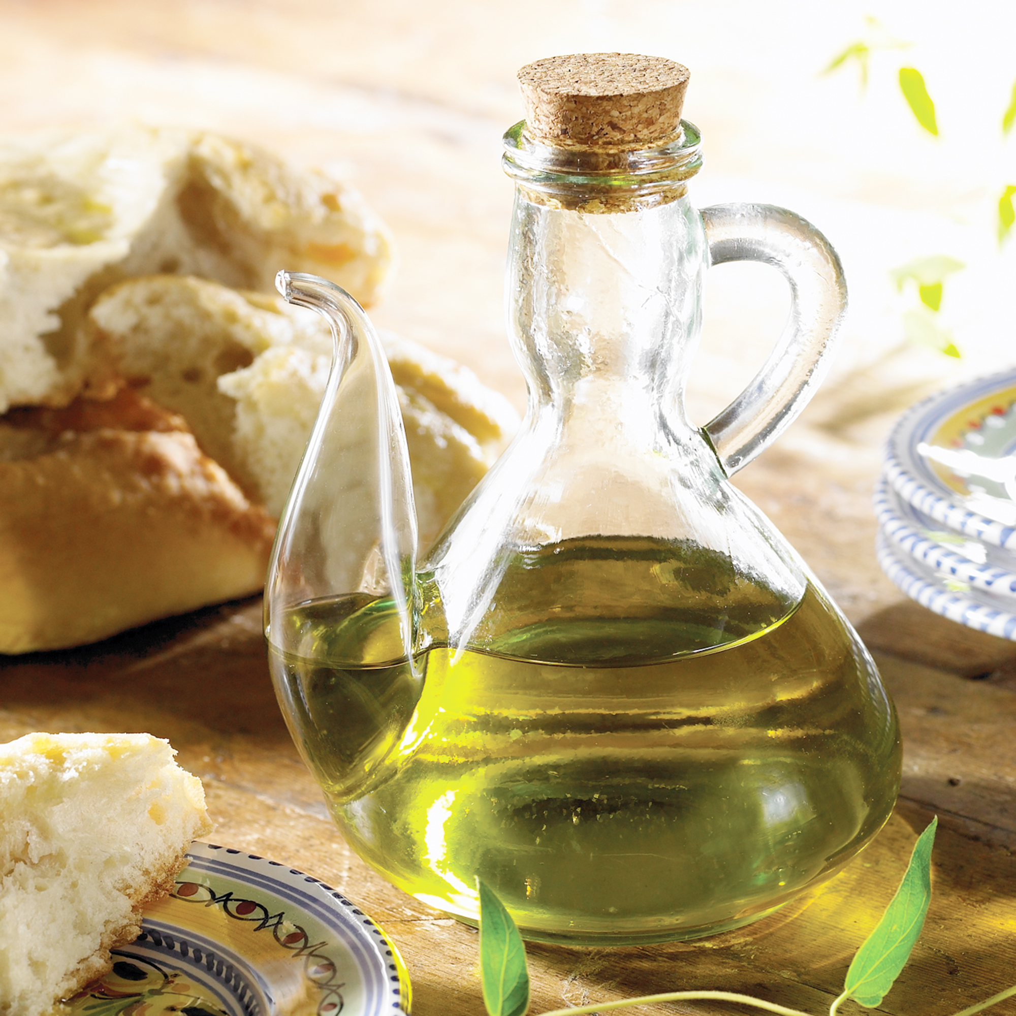 Handblown Glass Olive Oil Pourer, Olive oil dispenser, Oil and vinegar  bottles