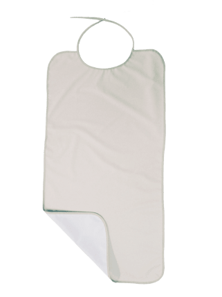 Babero para adulto blanco Rizo/PVC con corchetes