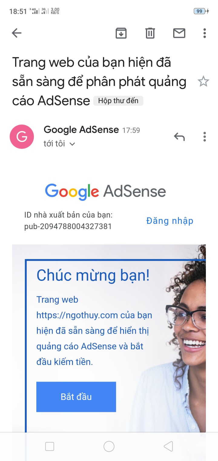 Google AdSense duyệt theanimaltoday.com