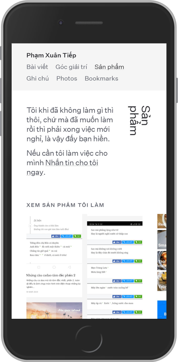 Article page on mobile
